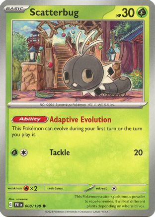 Scatterbug 008 - Reverse Holofoil SV01 Scarlet & Violet Base Set - Common