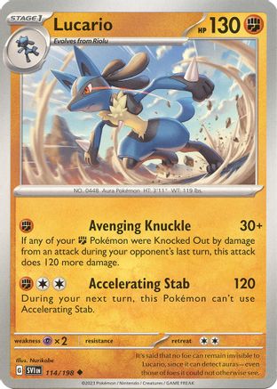 Lucario 114/198 - Reverse Holofoil SV01 Scarlet & Violet Base Set - Uncommon