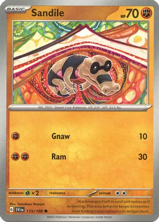 Sandile 115/198 - Reverse Holofoil SV01 Scarlet & Violet Base Set - Common