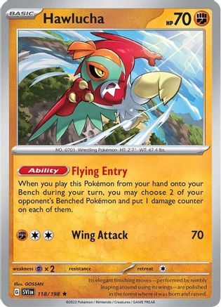 Hawlucha 118 - Reverse Holofoil SV01 Scarlet & Violet Base Set - Rare