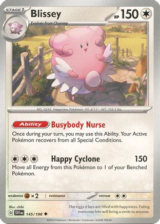 Blissey 145 - Reverse Holofoil SV01 Scarlet & Violet Base Set - Uncommon