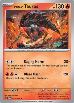 Paldean Tauros 028/193 SV02 Paldea Evolved - Uncommon