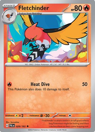 Fletchinder 029/193 - Reverse Holofoil SV02 Paldea Evolved - Uncommon