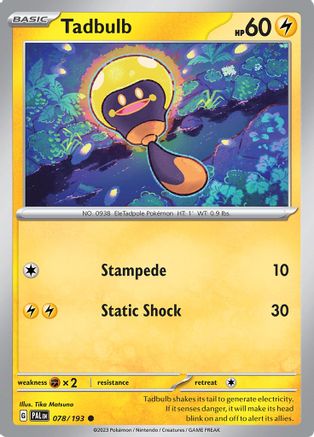 Tadbulb 078/193 - Reverse Holofoil SV02 Paldea Evolved - Common