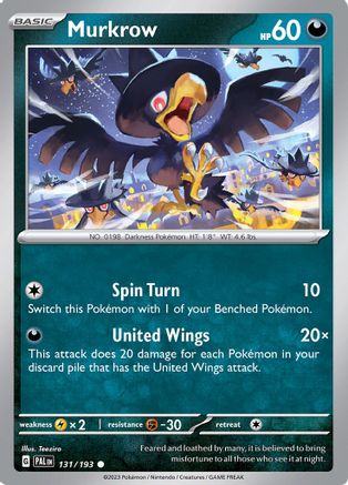 Murkrow 131 - Reverse Holofoil SV02 Paldea Evolved - Common
