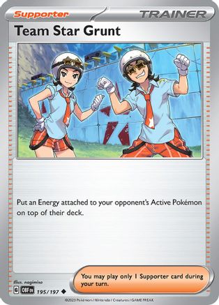 Team Star Grunt 195 - Reverse Holofoil SV03 Obsidian Flames - Uncommon