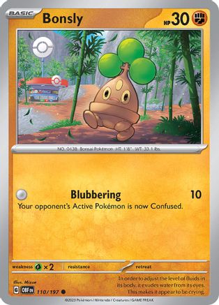 Bonsly 110 SV03 Obsidian Flames - Common