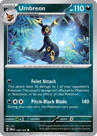 Umbreon 130 SV03 Obsidian Flames - Uncommon