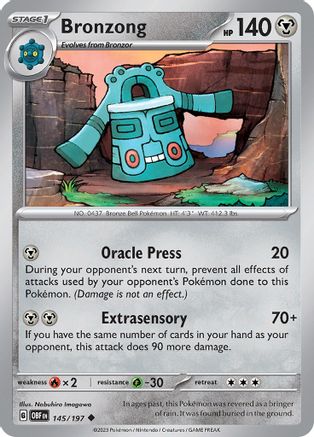 Bronzong 145 SV03 Obsidian Flames - Uncommon