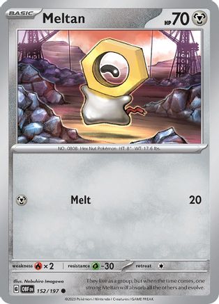 Meltan 152 - Reverse Holofoil SV03 Obsidian Flames - Common
