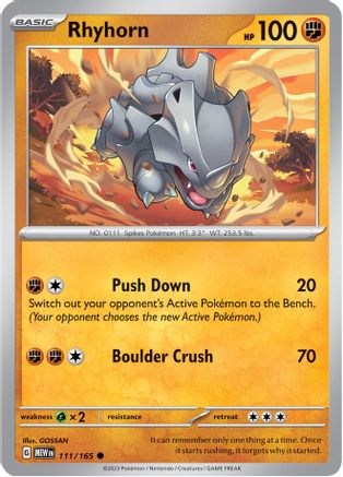 Rhyhorn 111 SV Scarlet & Violet 151 - Common