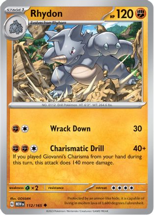 Rhydon 112 SV Scarlet & Violet 151 - Uncommon