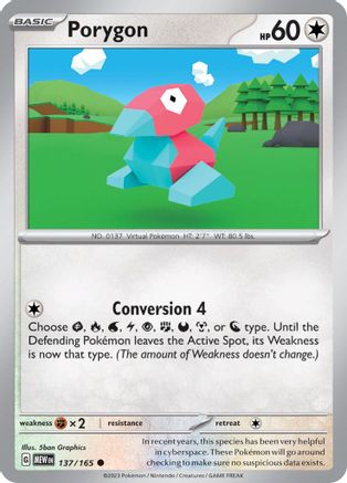 Porygon 137 SV Scarlet & Violet 151 - Common