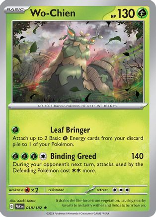 Wo-Chien 018 - Reverse Holofoil SV04 Paradox Rift - Rare