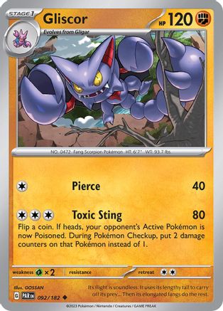 Gliscor 092 - Reverse Holofoil SV04 Paradox Rift - Uncommon