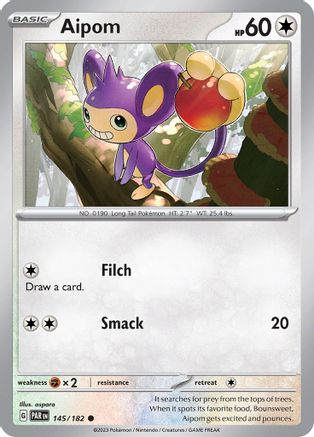 Aipom 145/182 - Reverse Holofoil SV04 Paradox Rift - Common