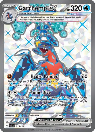 Garchomp ex 219/182 - Holofoil SV04 Paradox Rift - Ultra Rare