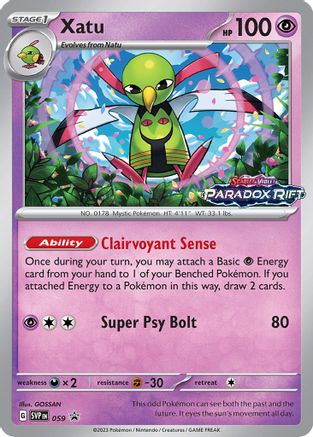 Xatu 059 - Holofoil SV Scarlet & Violet Promo Cards - Rare