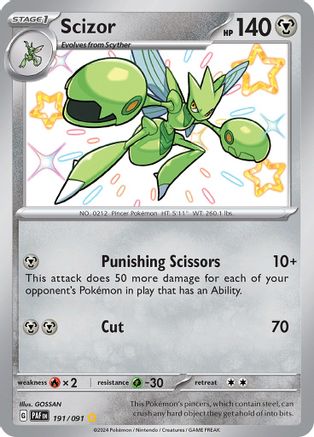 Scizor 191/091 - Holofoil SV Paldean Fates - Shiny Rare