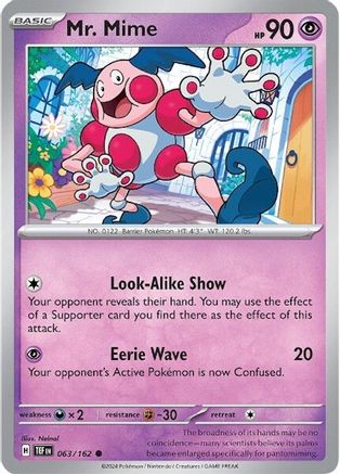 Mr. Mime 063 - Reverse Holofoil SV05 Temporal Forces - Common