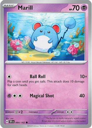 Marill 064 - Reverse Holofoil SV05 Temporal Forces - Common