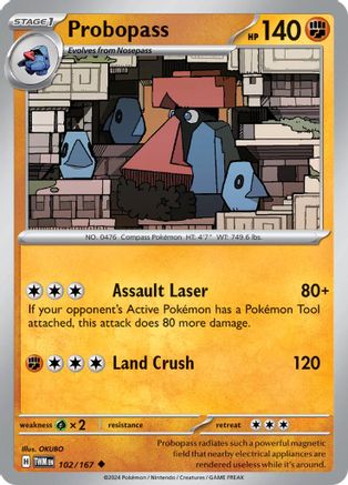 Probopass 102/167 - Reverse Holofoil SV06 Twilight Masquerade - Uncommon