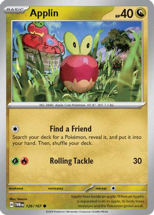 Applin 126/167 - Reverse Holofoil SV06 Twilight Masquerade - Common