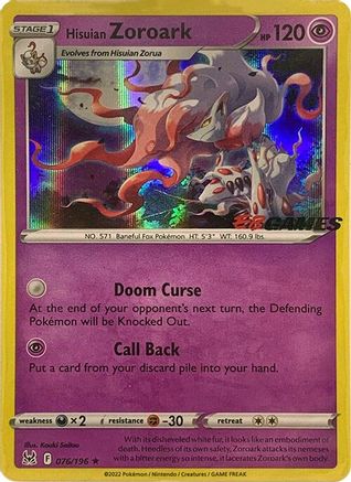 Hisuian Zoroark 076/196 - Holofoil Miscellaneous Cards & Products - Promo