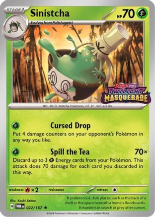 Sinistcha 022/167 - Holofoil SV Scarlet & Violet Promo Cards - Promo