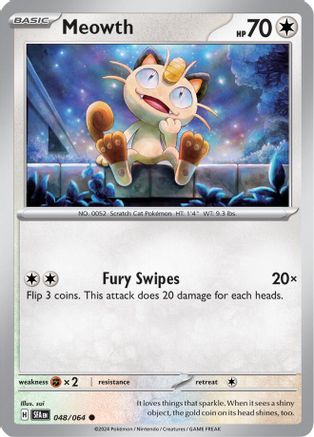 Meowth 048 - Reverse Holofoil SV Shrouded Fable - Common