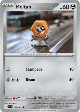 Meltan 102/142 - Reverse Holofoil SV07 Stellar Crown - Common