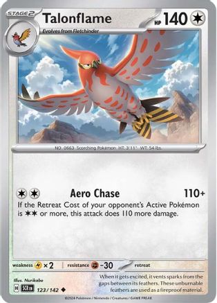 Talonflame 123 - Reverse Holofoil SV07 Stellar Crown - Uncommon