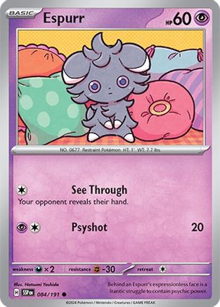 Espurr 084 - Reverse Holofoil SV08 Surging Sparks - Common