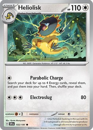 Heliolisk 155 - Reverse Holofoil SV08 Surging Sparks - Common