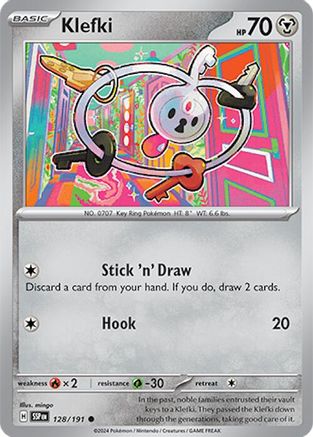 Klefki 128 - Reverse Holofoil SV08 Surging Sparks - Common