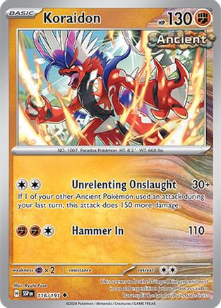 Koraidon 116 - Reverse Holofoil SV08 Surging Sparks - Uncommon