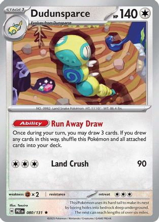 Dudunsparce 080 - Reverse Holofoil SV Prismatic Evolutions - Rare