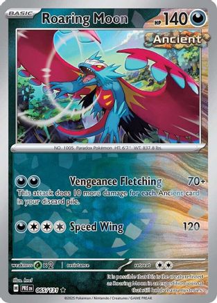 Roaring Moon (Master Ball Pattern) 065 - Holofoil SV Prismatic Evolutions - Rare