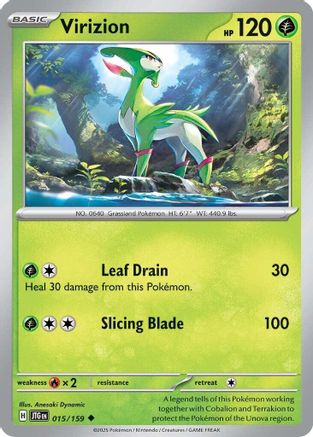 Virizion 015 - Reverse Holofoil SV09 Journey Together - Uncommon