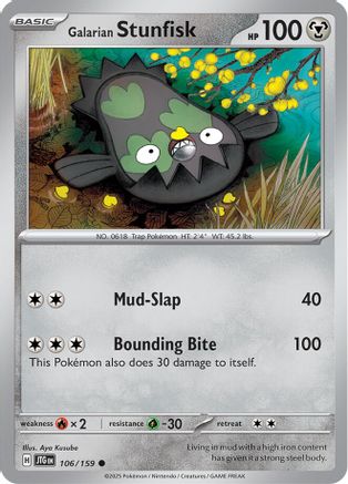 Galarian Stunfisk 106 - Reverse Holofoil SV09 Journey Together - Common