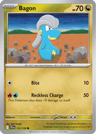 Bagon 112 - Reverse Holofoil SV09 Journey Together - Common