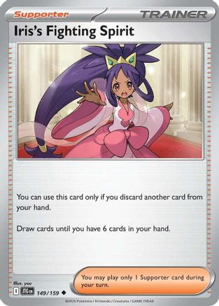 Iris's Fighting Spirit 149/159 - Reverse Holofoil SV09 Journey Together - Uncommon