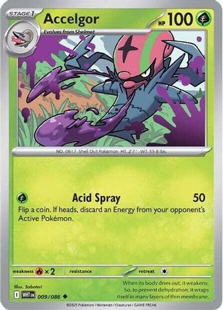 Accelgor 009 - Reverse Holofoil SV White Flare - Uncommon