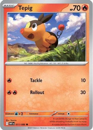 Tepig 011 - Holofoil SV White Flare - Common