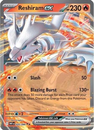 Reshiram ex 020/086 - Holofoil SV White Flare - Double Rare
