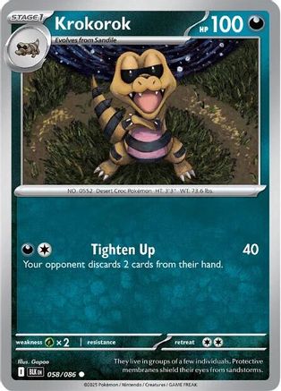 Krokorok 058 - Reverse Holofoil SV Black Bolt - Common