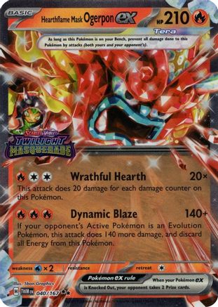 Hearthflame Mask Ogerpon ex (Twilight Masquerade Stamp) 040 - Holofoil Miscellaneous Cards & Products - Double Rare