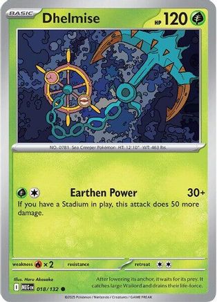 Dhelmise 018 - Reverse Holofoil ME01 Mega Evolution - Common