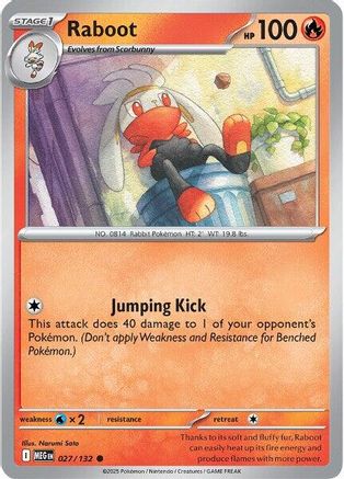 Raboot 027 - Reverse Holofoil ME01 Mega Evolution - Common
