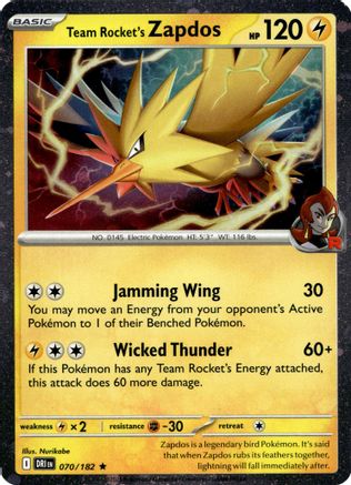 Team Rocket's Zapdos 070/182 - Holofoil Miscellaneous Cards & Products - Promo